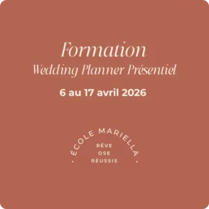 Formation Wedding Planner - Présentiel Avril 2026 - 17 décembre 2025 au 17 avril 2026