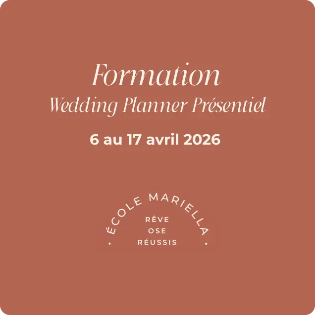 Formation Wedding Planner - Présentiel Avril 2026 - 17 décembre 2025 au 17 avril 2026