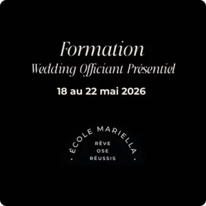 Formation Wedding Officiant - Présentiel Mai 2026 - 22 mars au 22 mai 2026