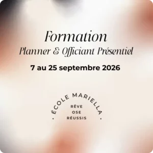 Formation Planner + Officiant - Présentiel Septembre 2026 - 25 mars au 25 septembre 2026